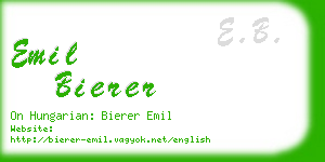 emil bierer business card
